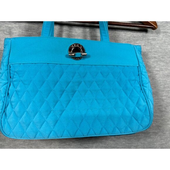Vera Bradley Quilted Blue Tote Bag & Wallet Set Purse - Picture 3 of 16